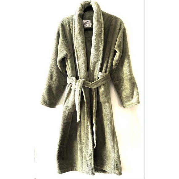 GIRAFFE AT HOME OLIVE CHENILLE ROBE - Picture 1 of 5